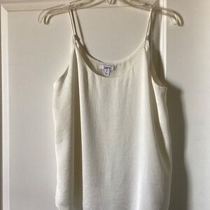 Bar III Ivory Silky Loose Spaghetti Strap Blouse